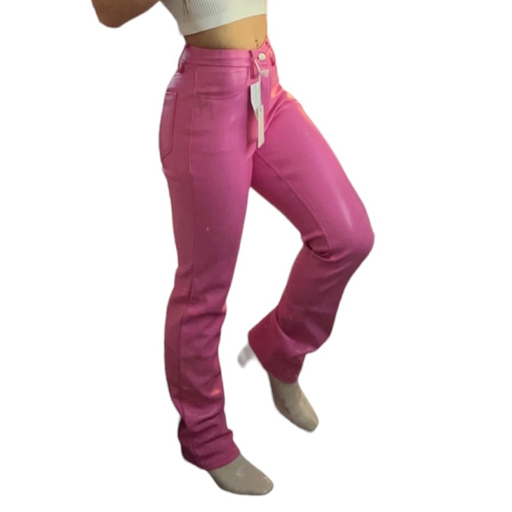 Pink leather pants (Good American)